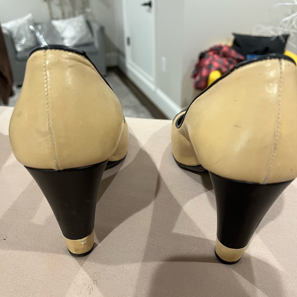 CHANEL Black and Tan Heels - Picture 11 of 15